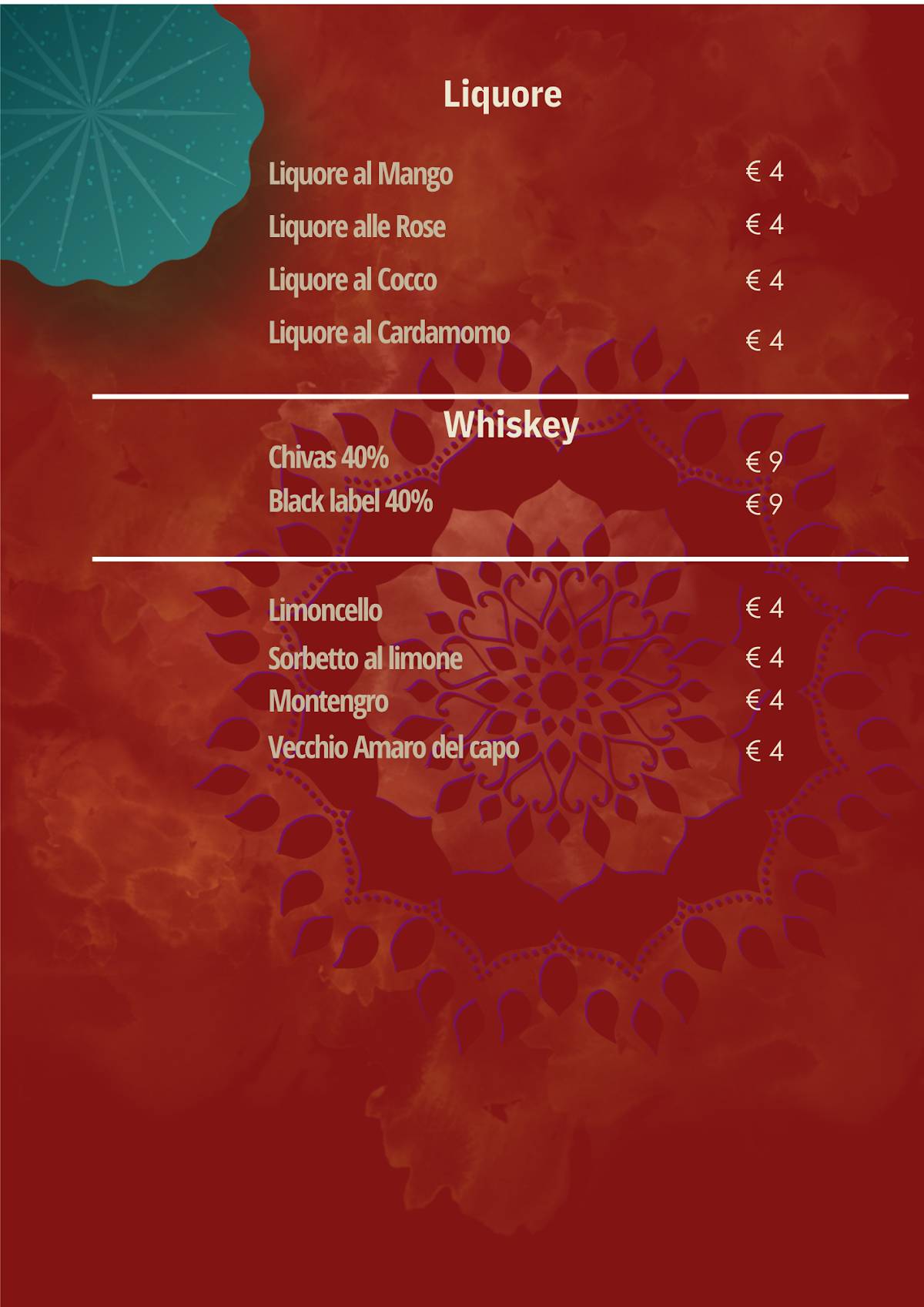 Menu di Haldi Ristorante Indiano 