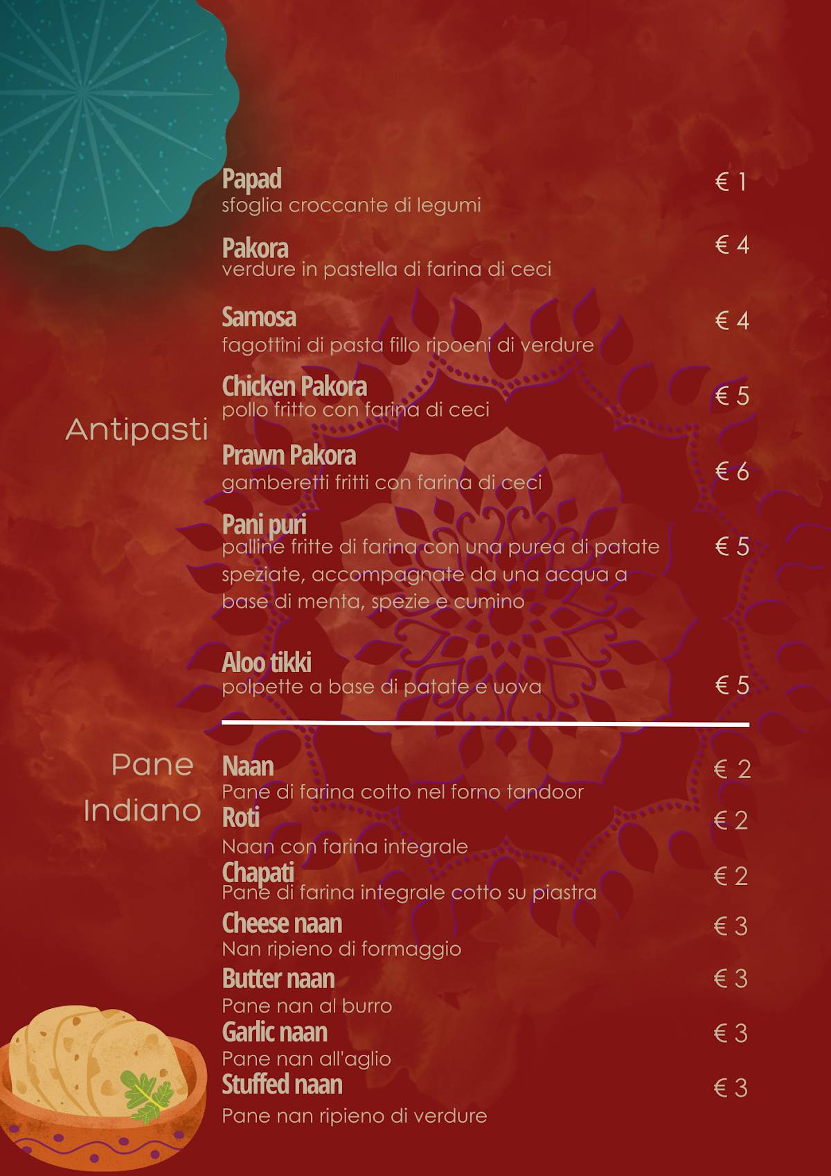 Menu di Haldi Ristorante Indiano 