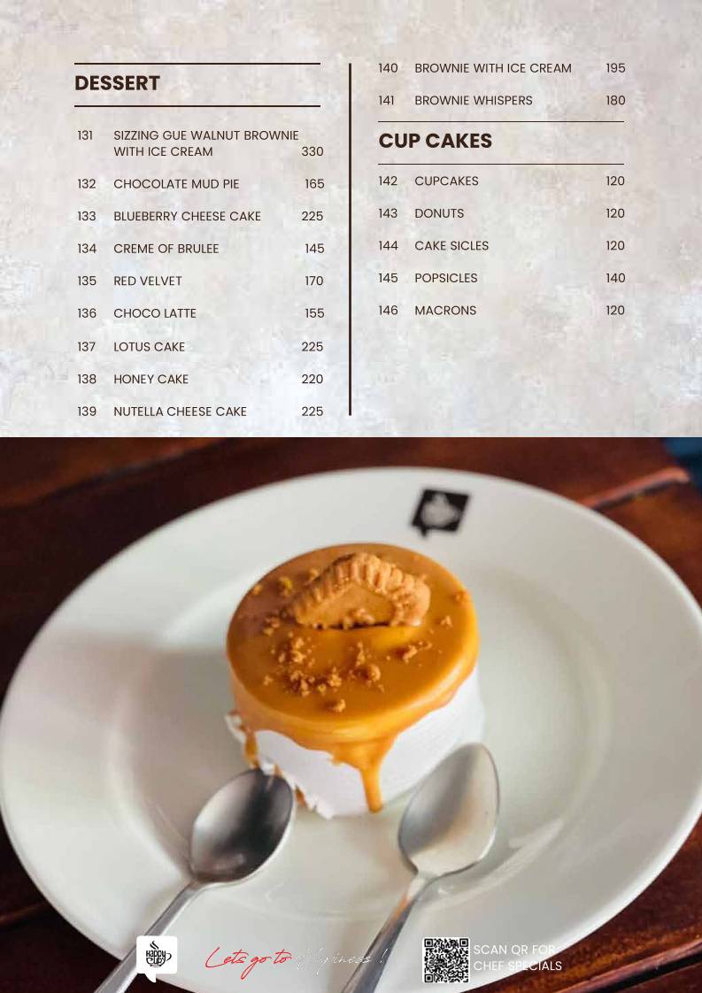 Happy Cup Cafe menu