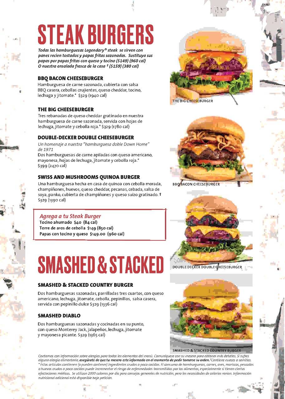 Carta de Hard Rock Cafe, Cancún, Boulevard Kukulcan Km 9