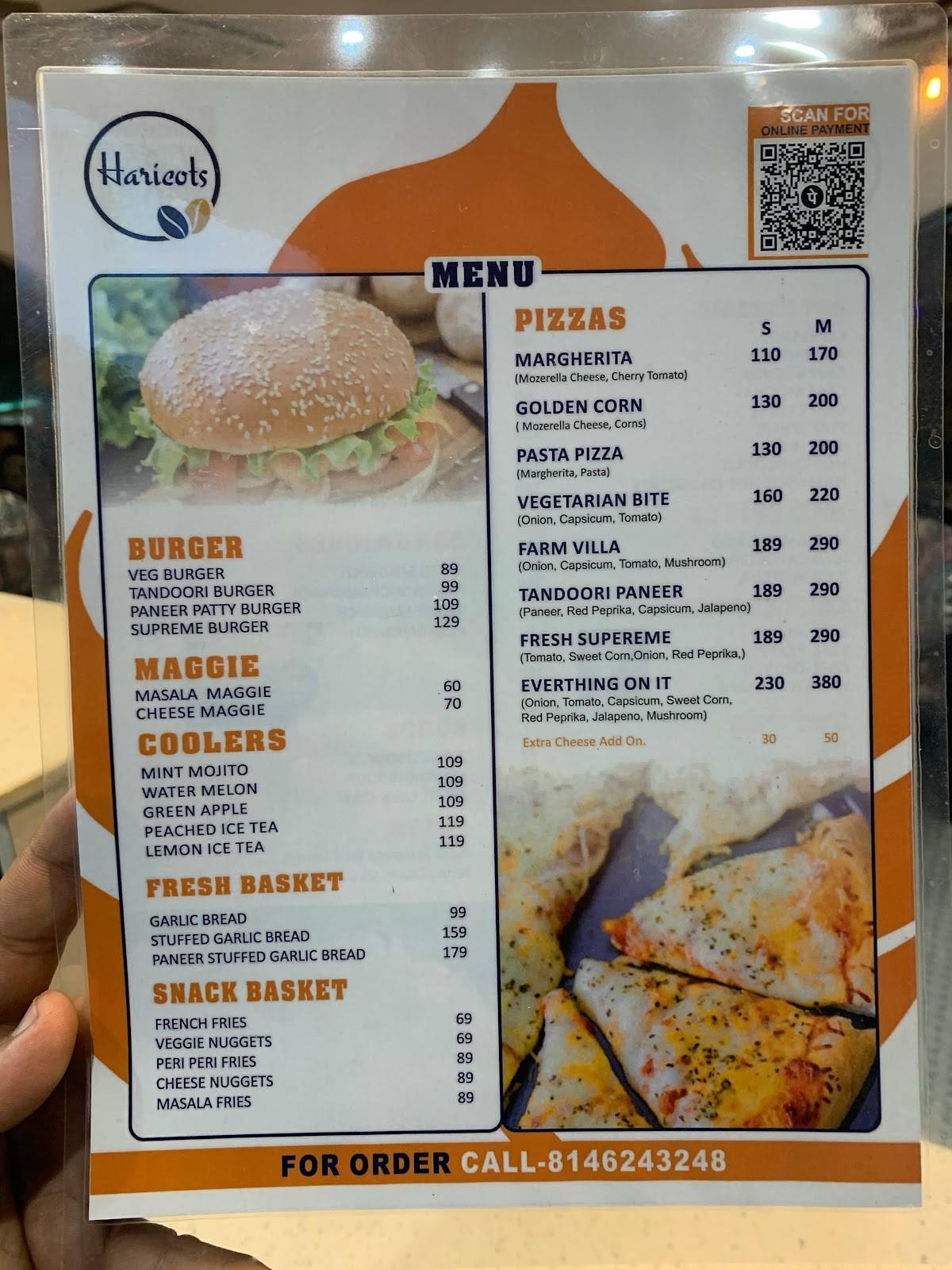 Haricots Cafe menu