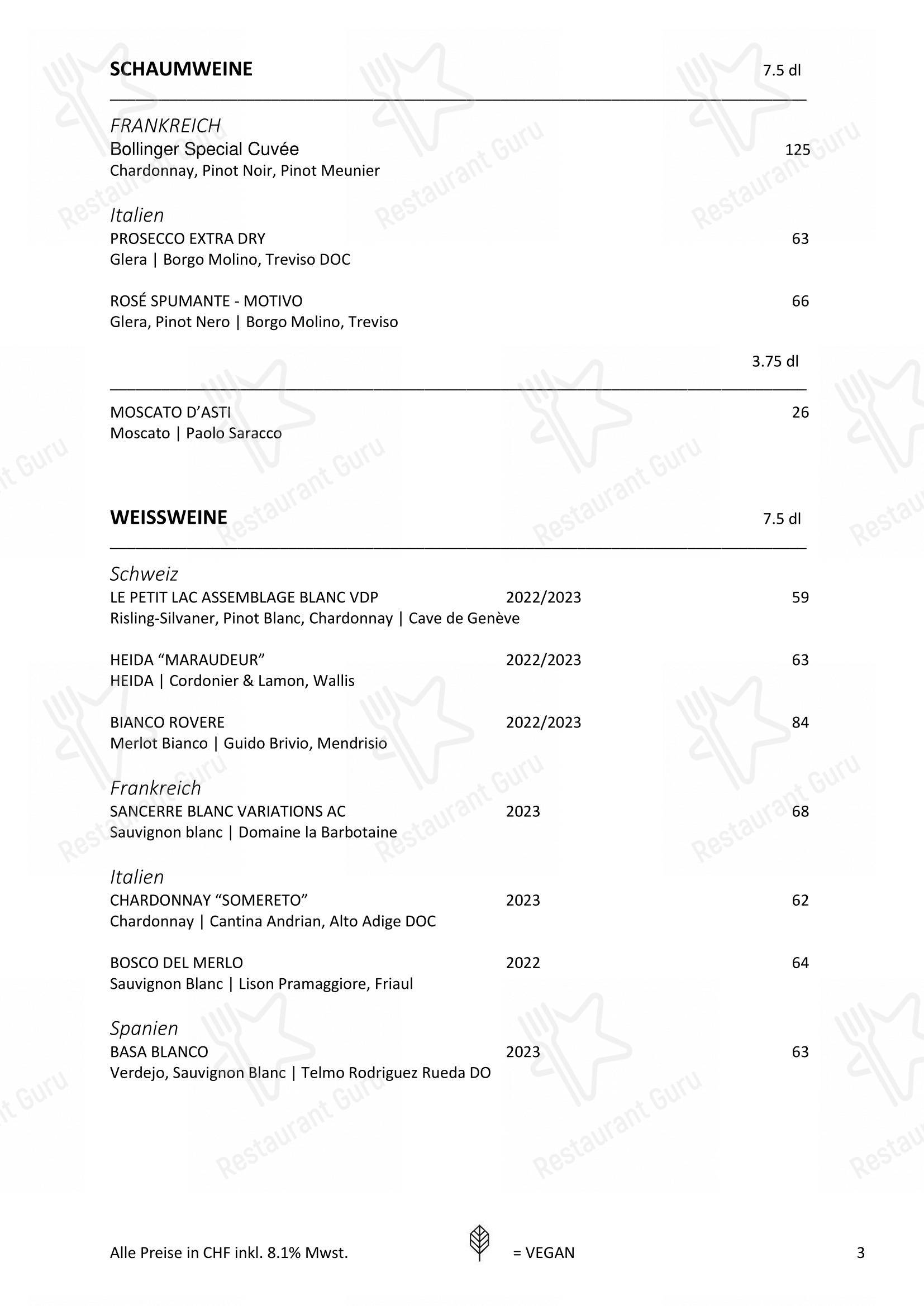Основное меню per Henry's Restaurant Ihre Eventlocation in Zugo