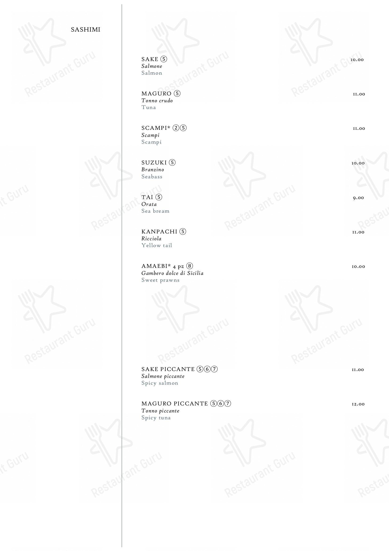 Menu per Hoseki ristorante