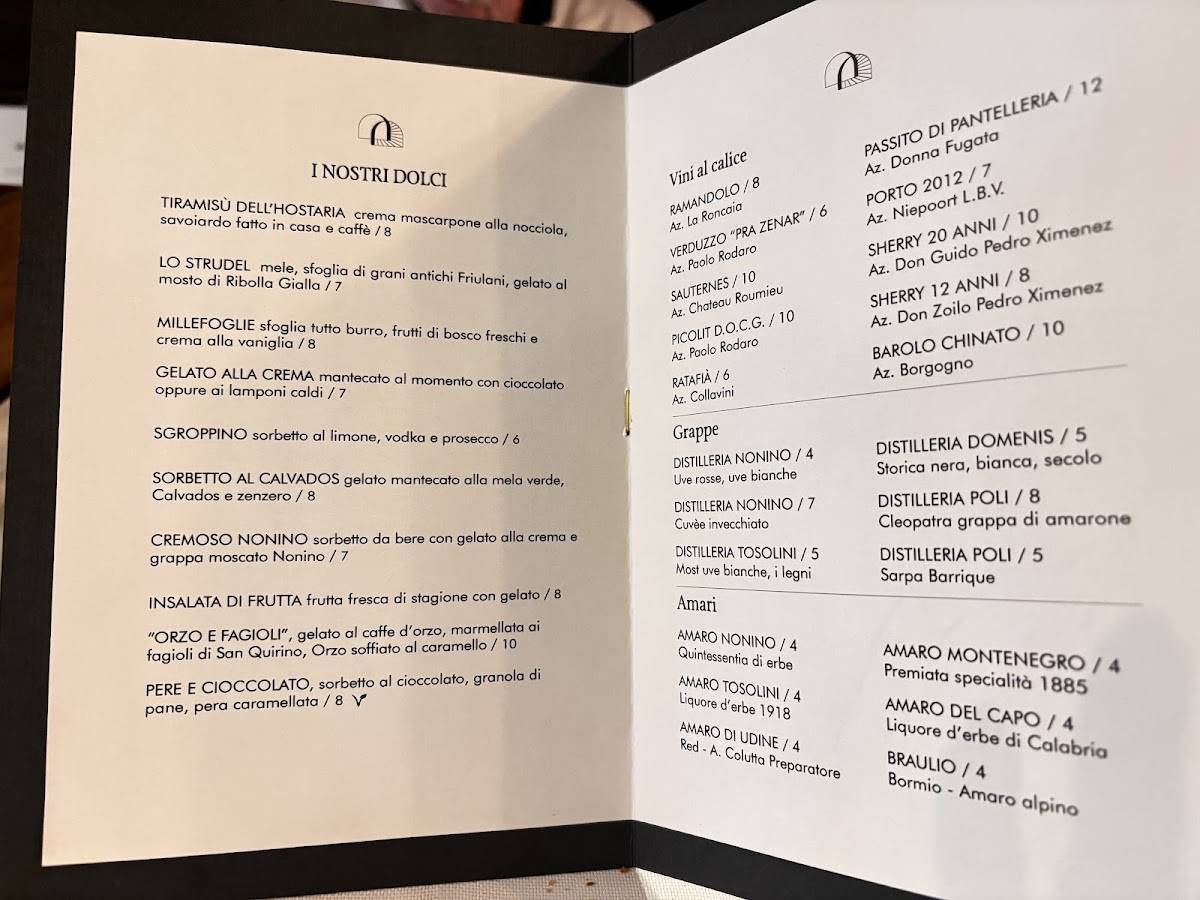 Menu di Hostaria Alla Tavernetta 