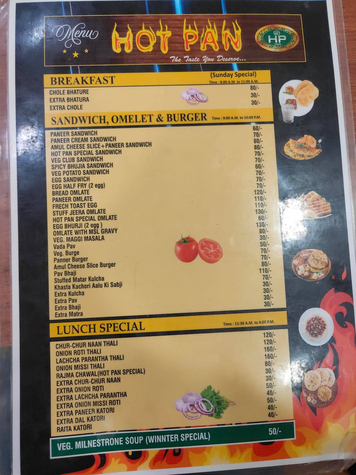 Hot Pan menu