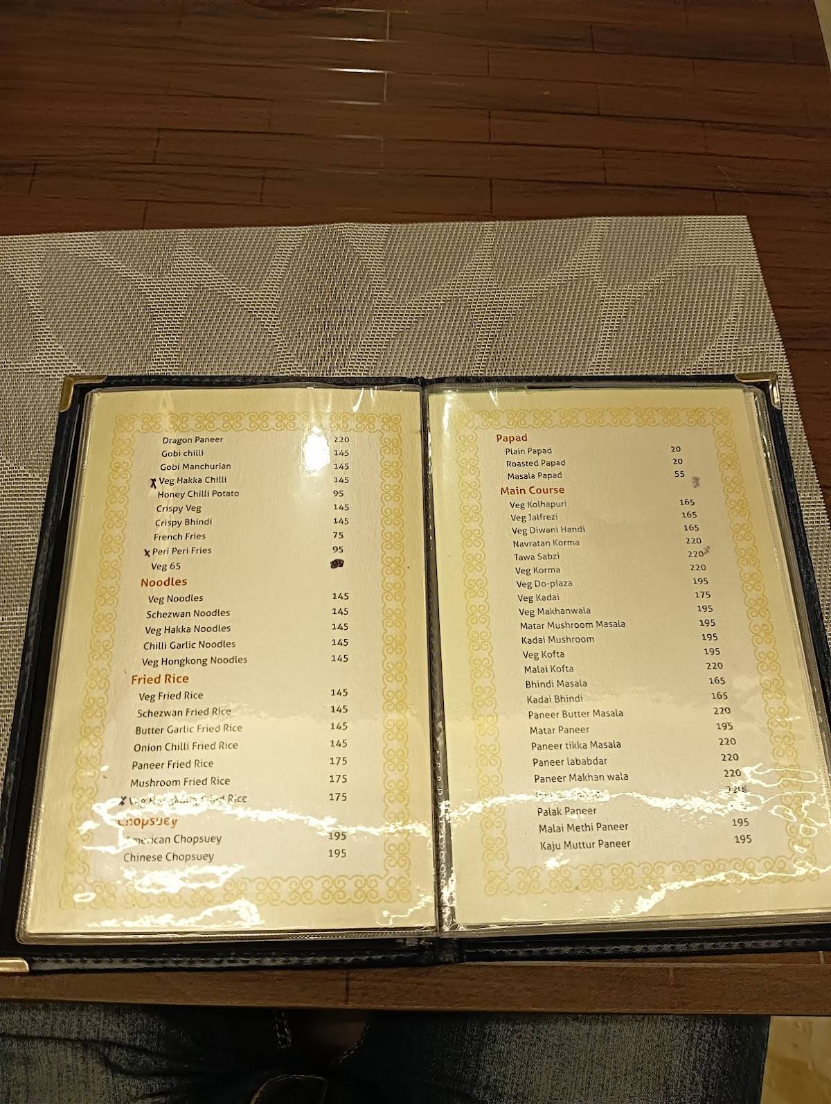 MAURYA BANQUET HALL AND RESTAURANT menu