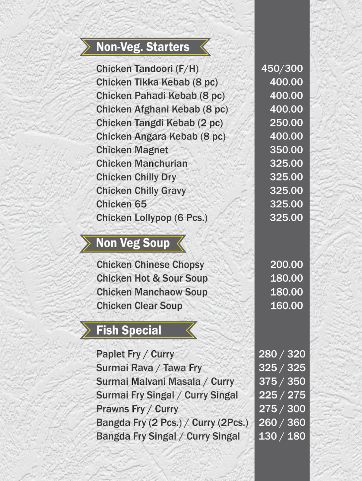 Hotel Nandanvan menu