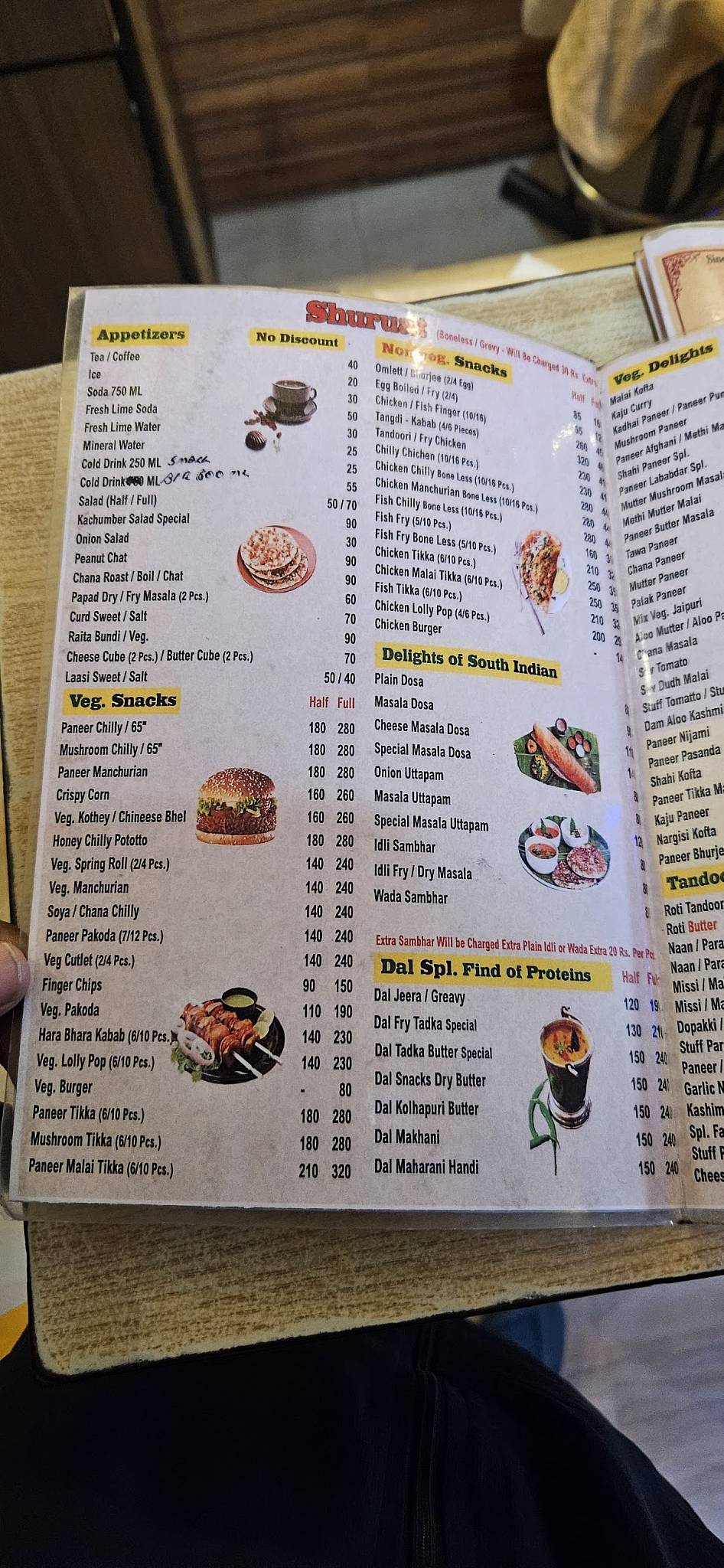 Hotel Natraj menu