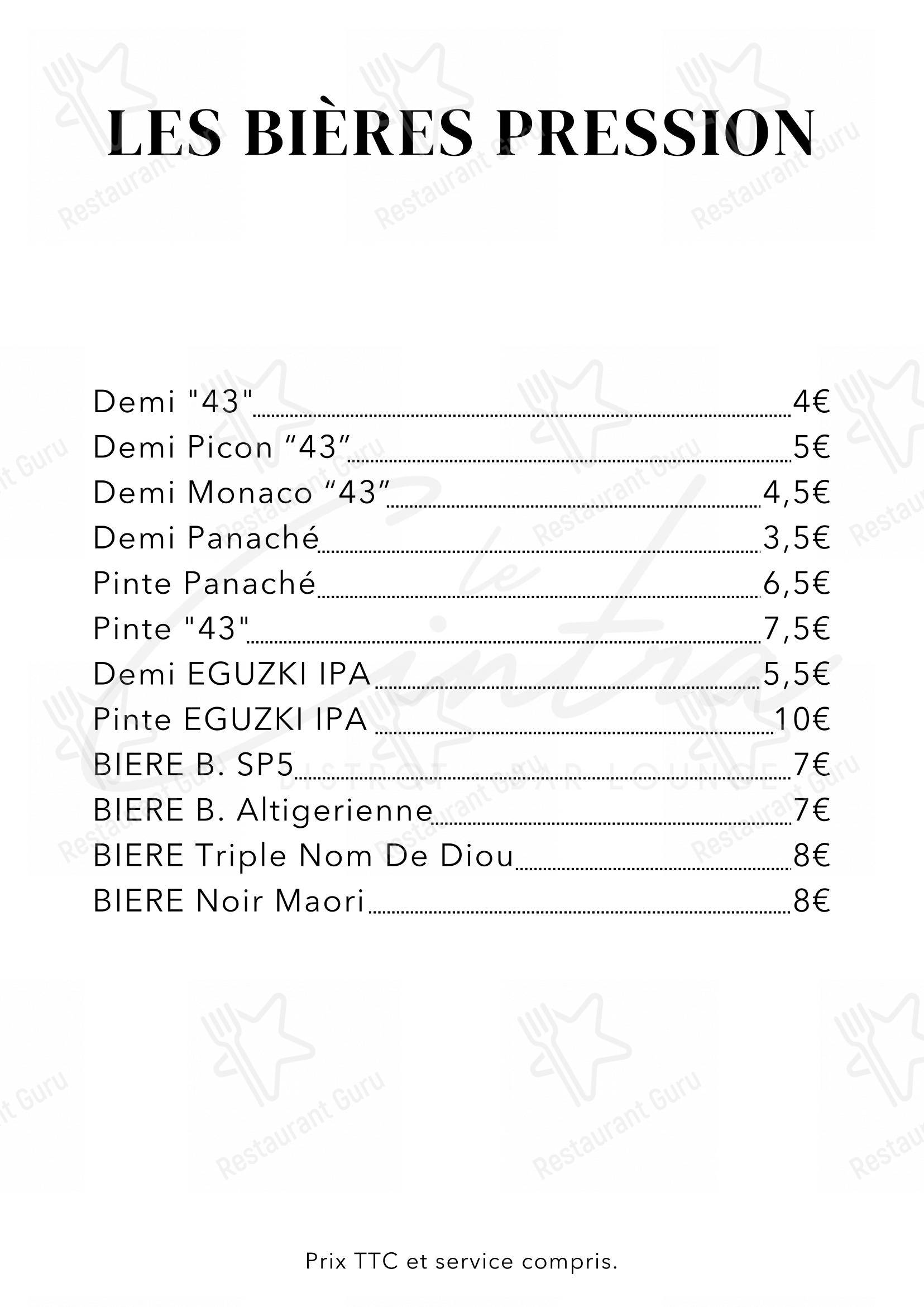 Menu bar pour Hôtel Le Régina - Le Puy en Velay dans Le Puy-en-Velay