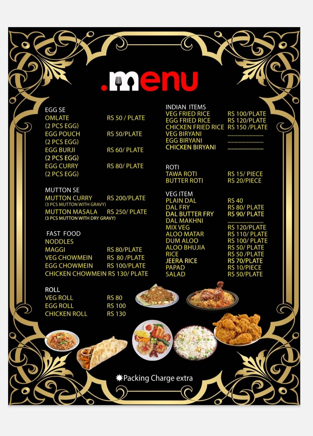 Hotel royal residency menu