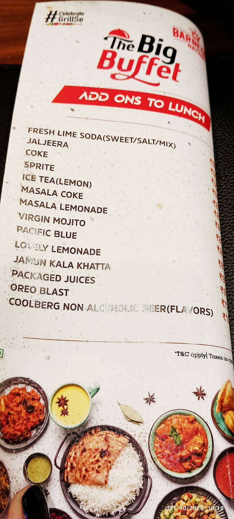 Barbeque Nation - Howrah Maidan menu