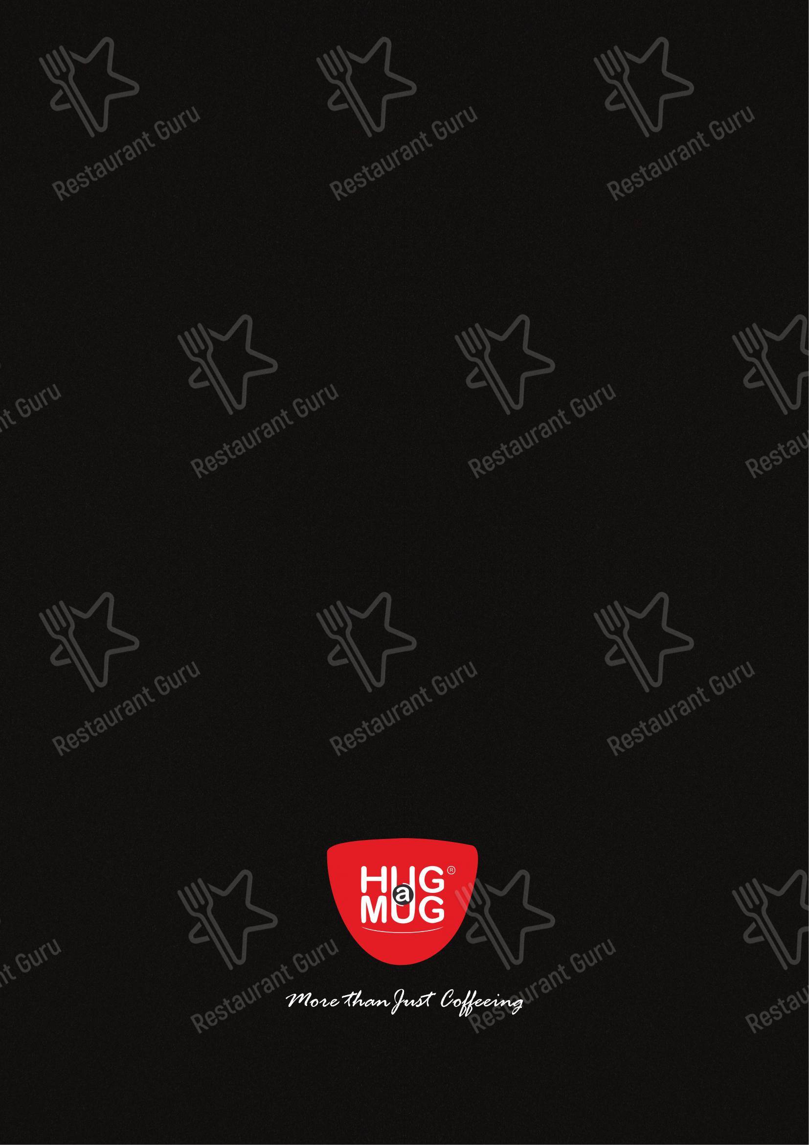 Menu for the Hug A Mug cafe