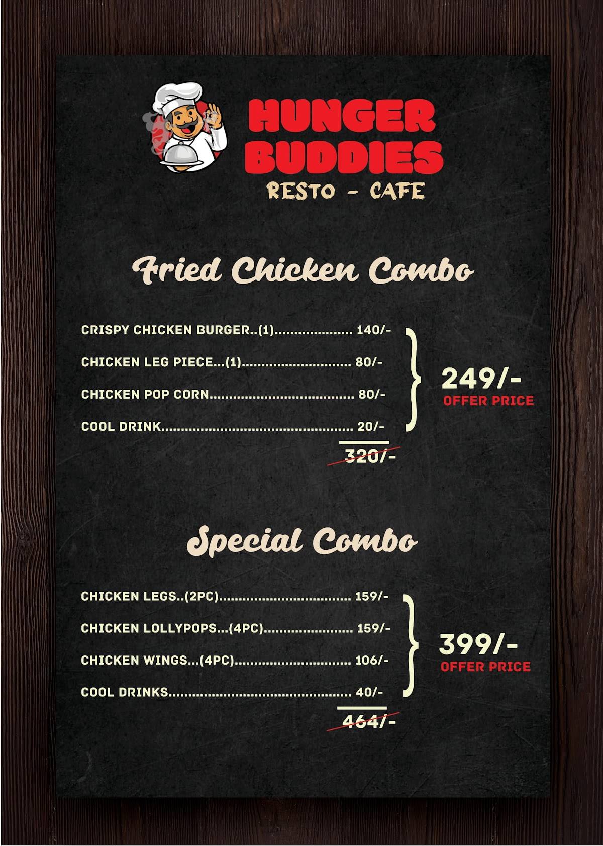 Hunger Buddies Resto Cafe menu