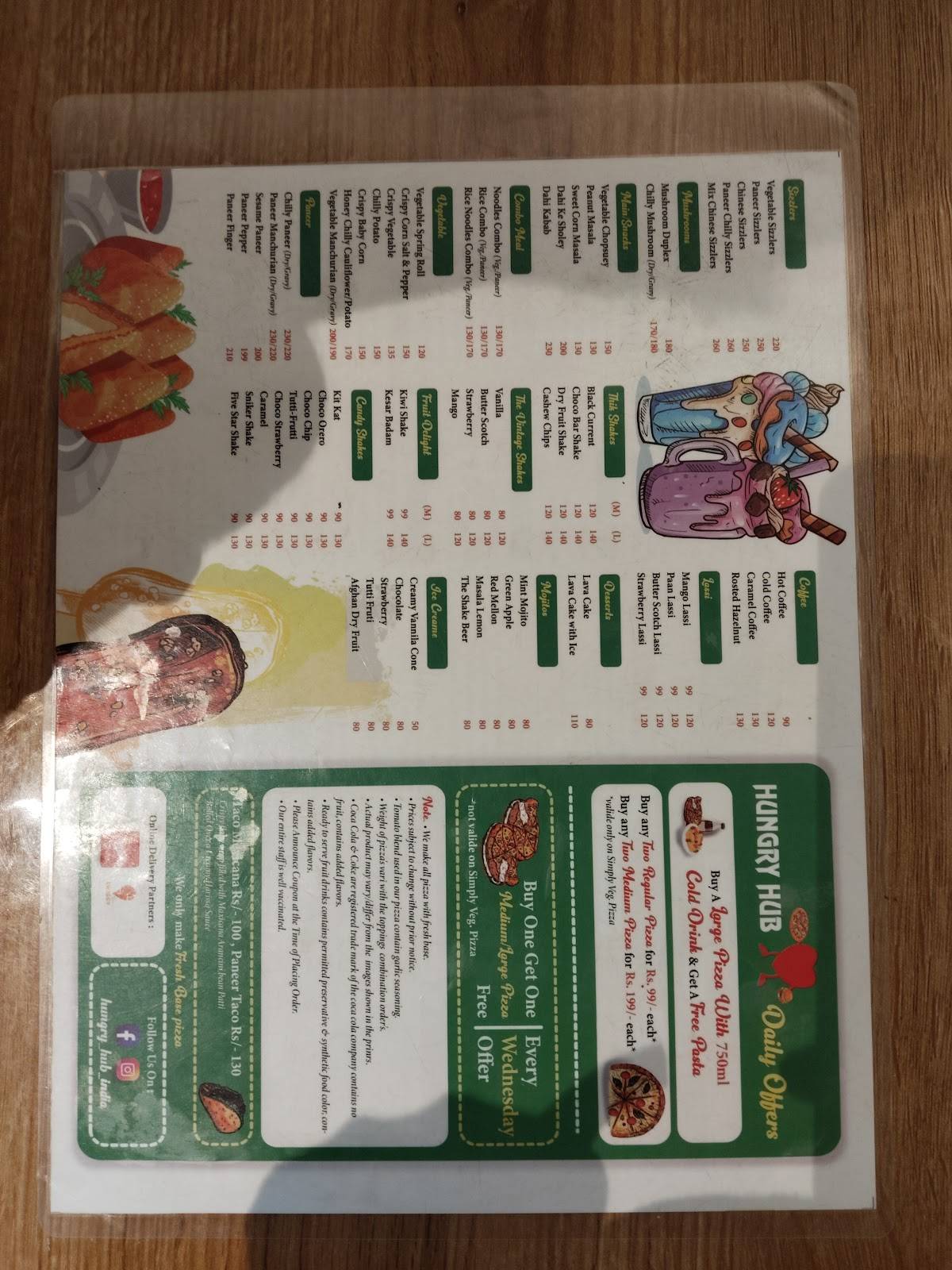 Hungry hub rajpura menu