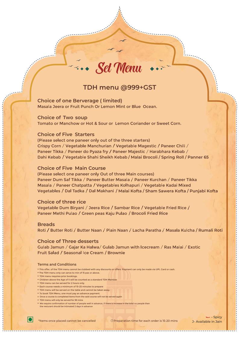 Parampara - Flavours Of India menu