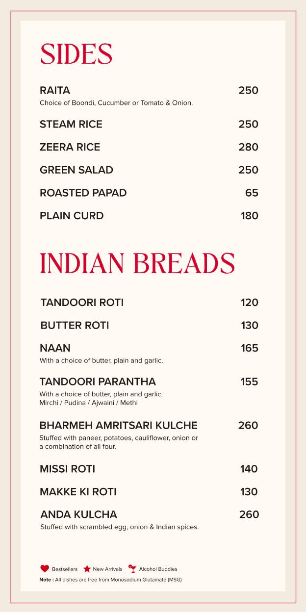 So The Sky Kitchen menu