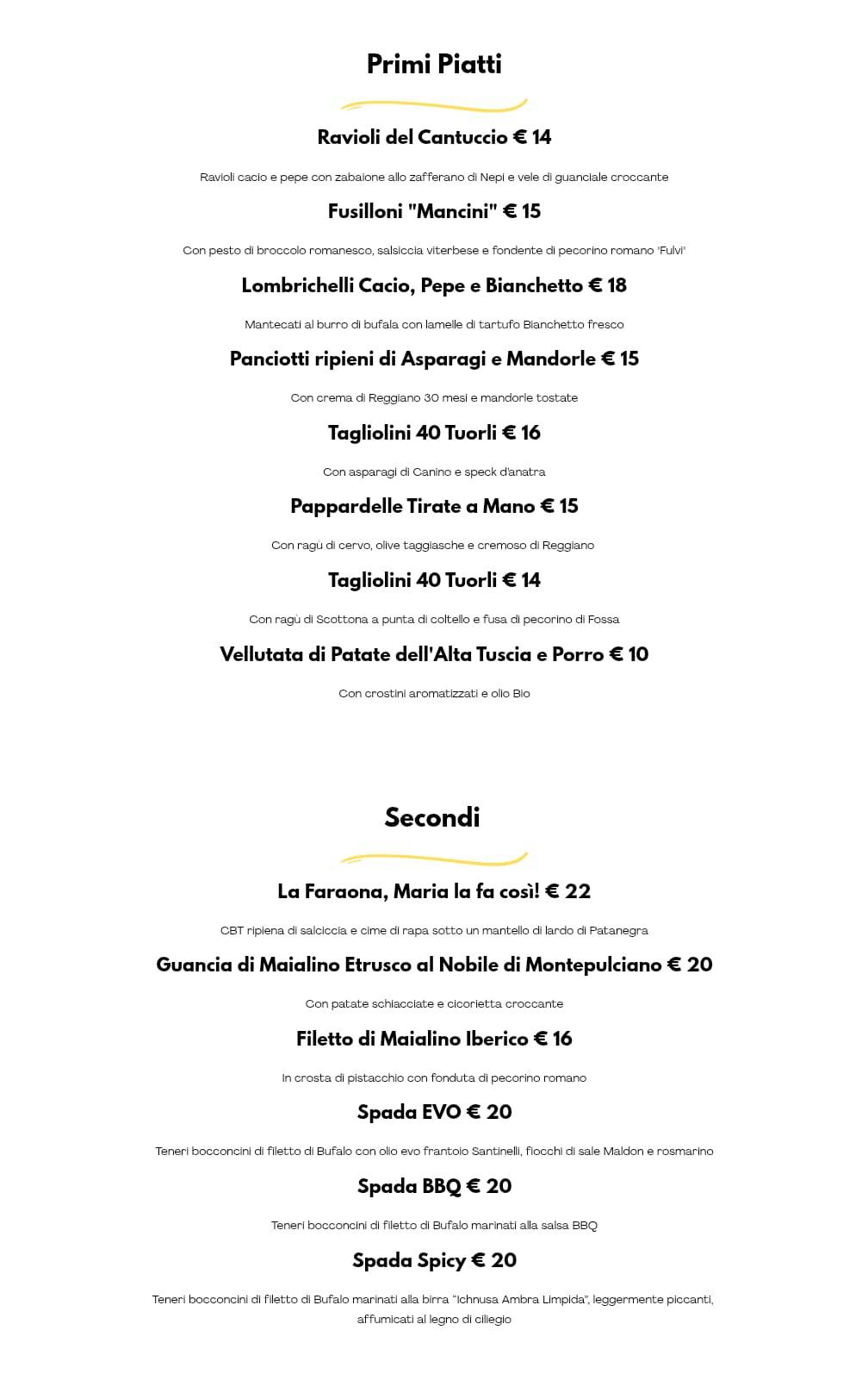 Menu di Il Cantuccio di Maria 