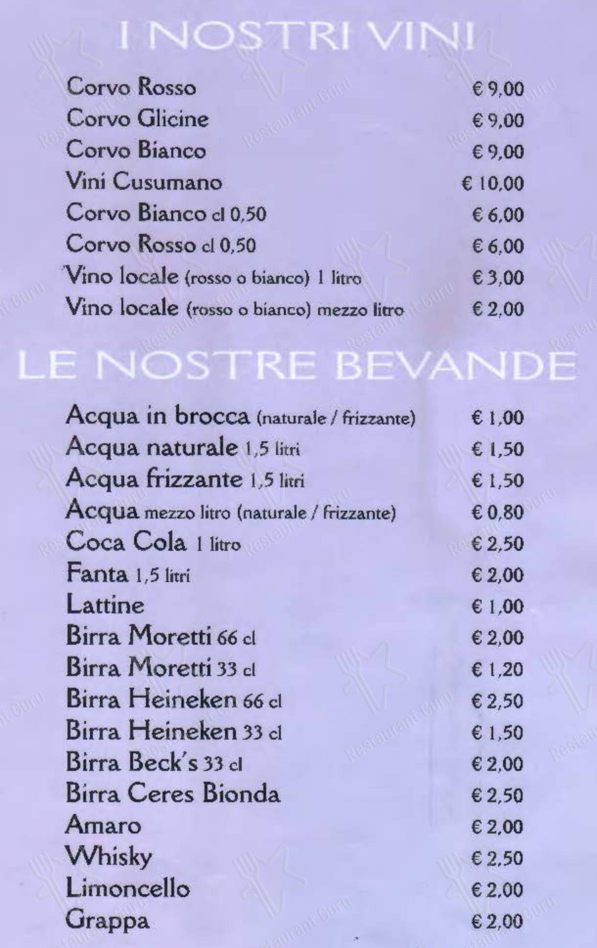 Menu di Il Granaio - Детское