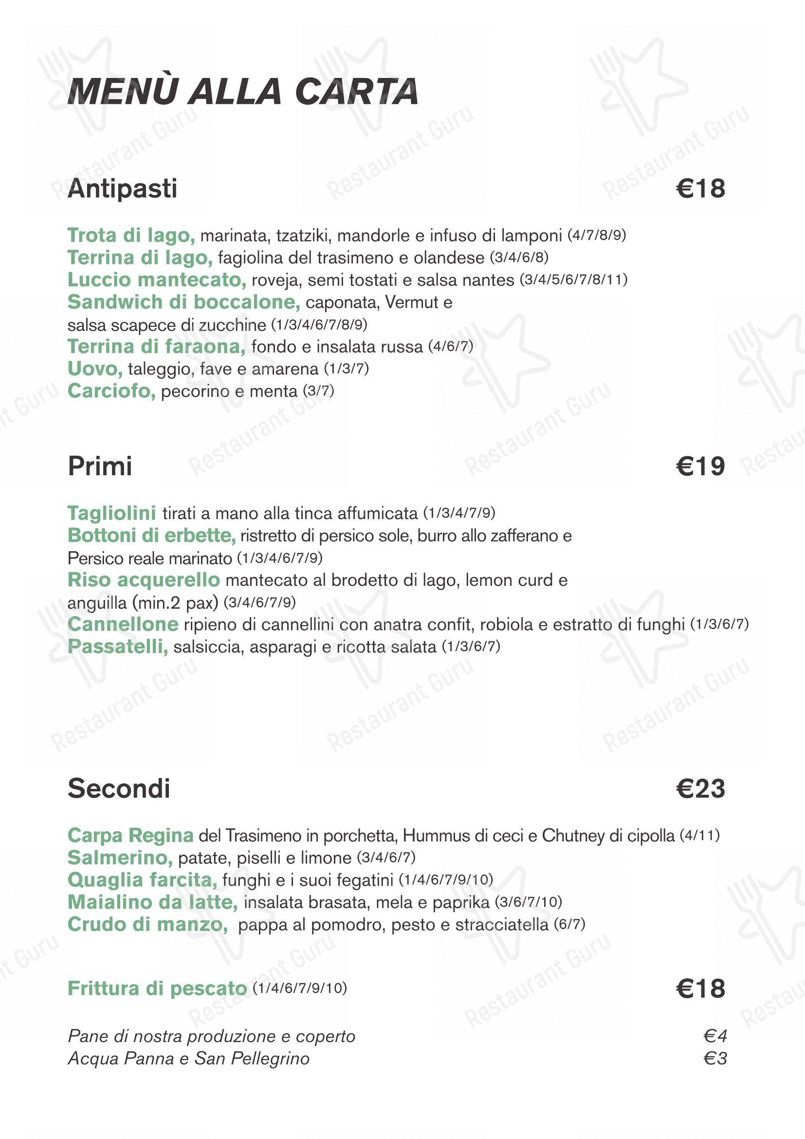 Menu bar per Il Molo Ristorante Enoteca in Passignano Sul Trasimeno