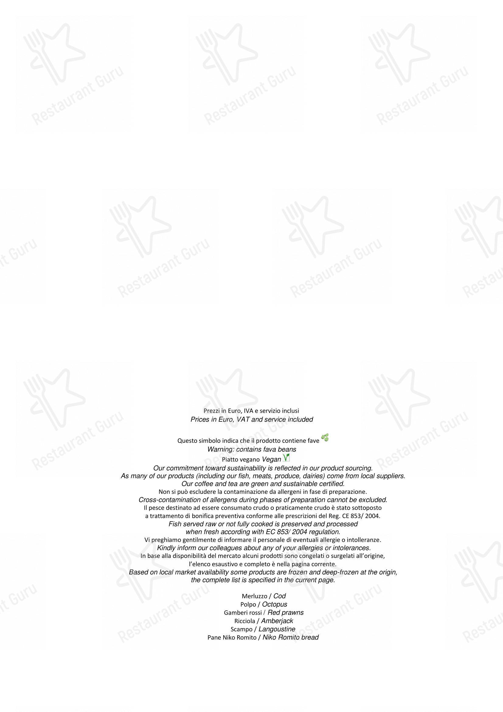 Menu di Il Ristorante - Niko Romito Roma