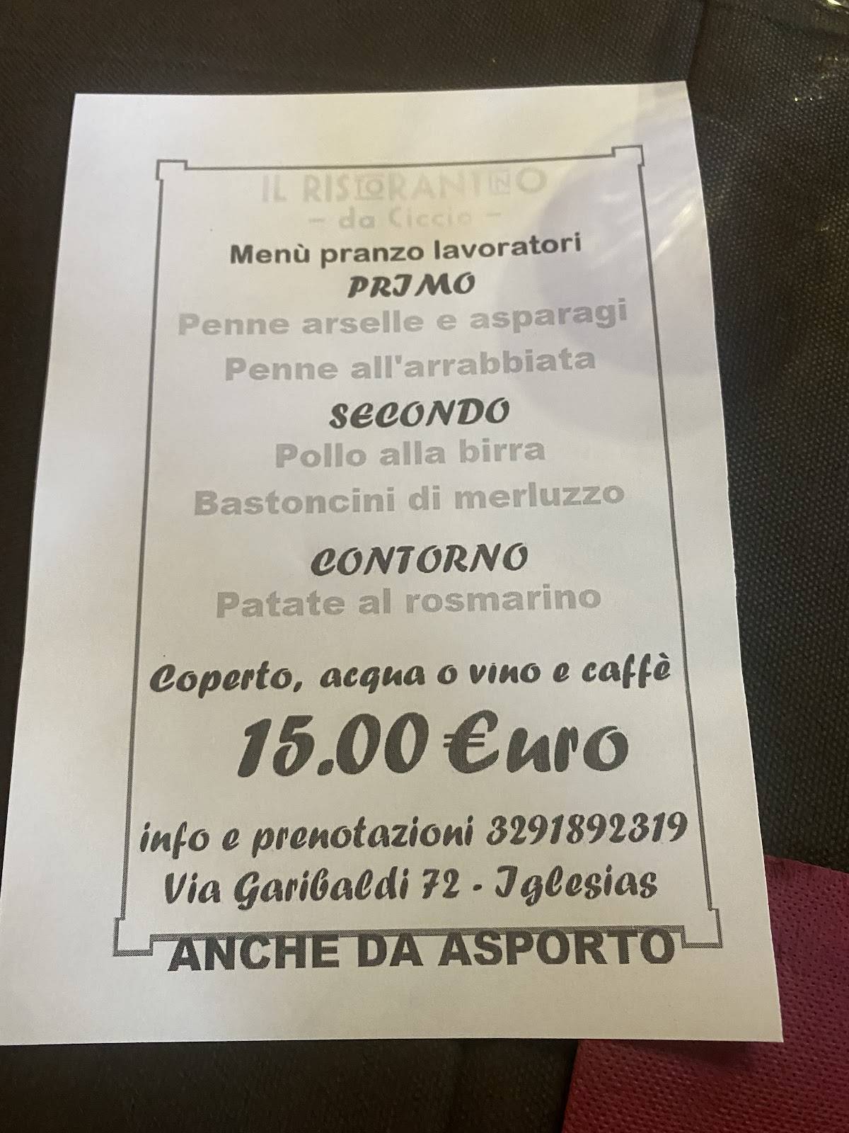 Menu di Il Ristorantino da Ciccio