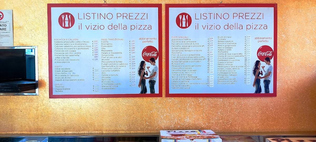 Menu di Il Vizio della Pizza 