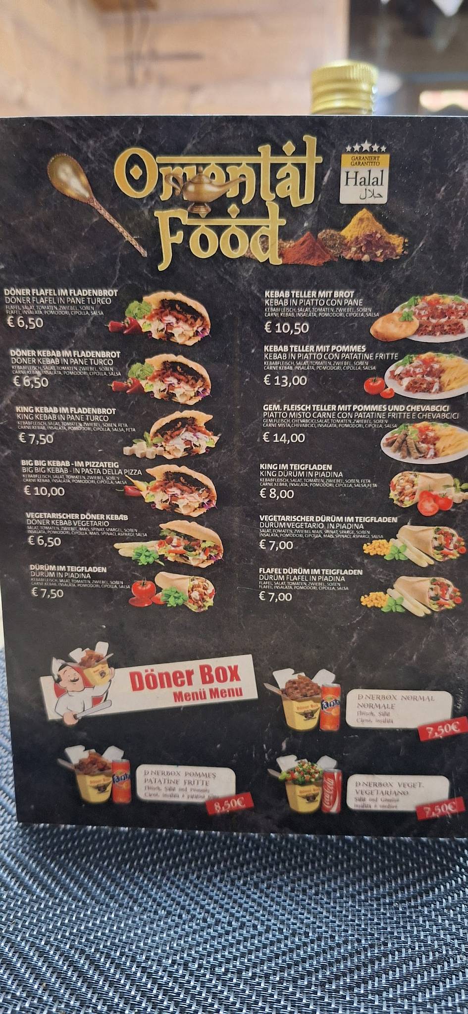 Menu di Imbiss Route 66...pizza...kebab...grill.. 