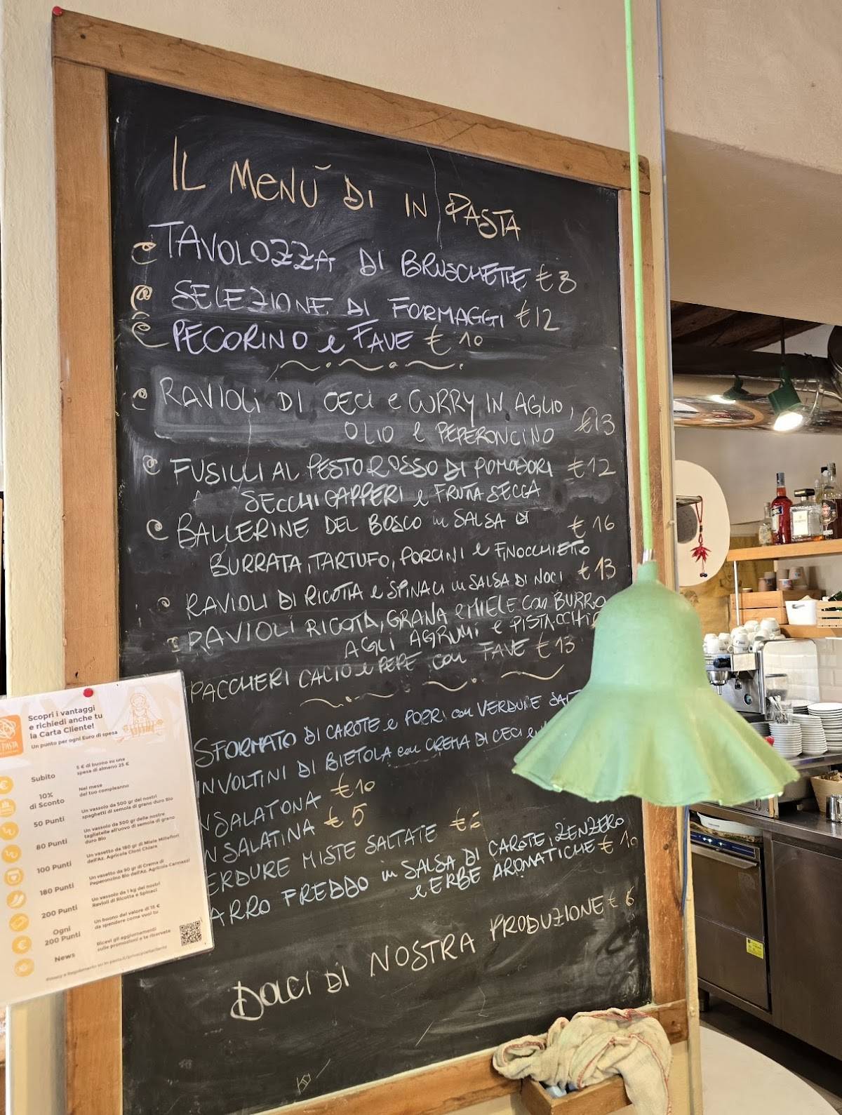 Menu di In Pasta - cibo e convivio 