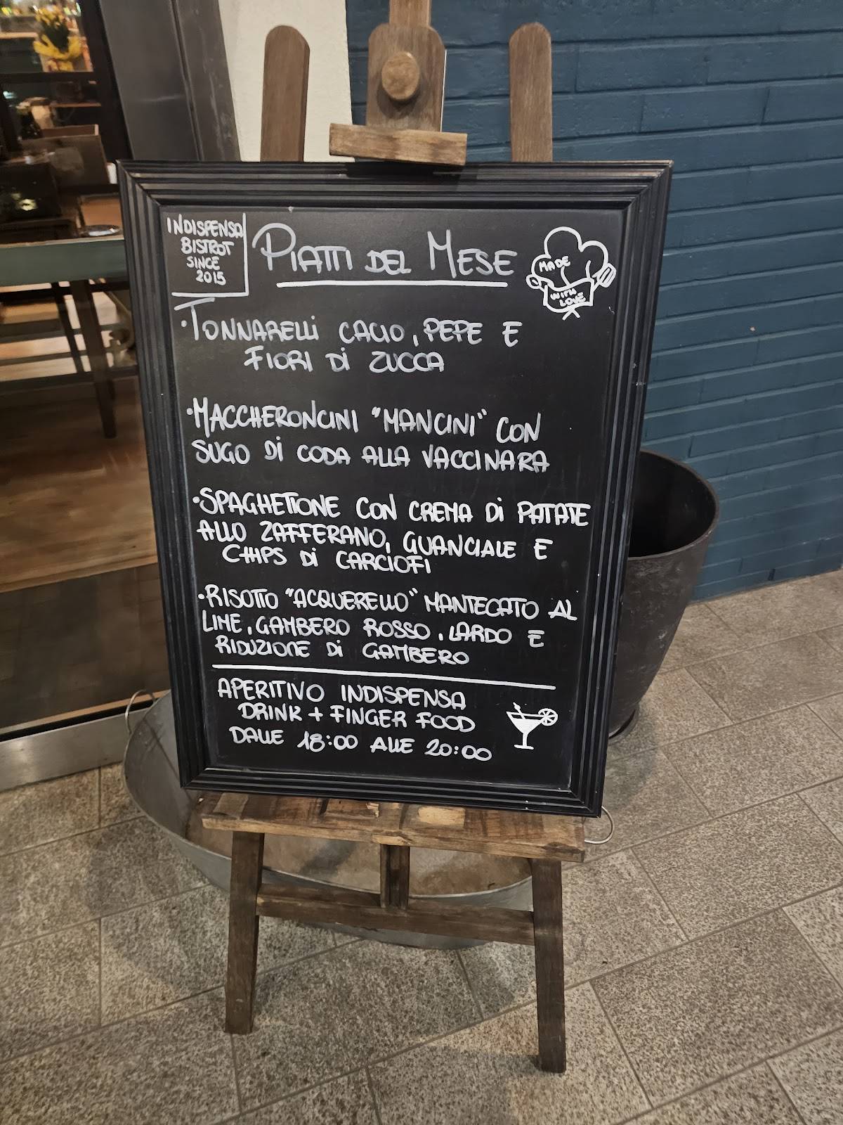 Menu di Indispensa Bistrot 
