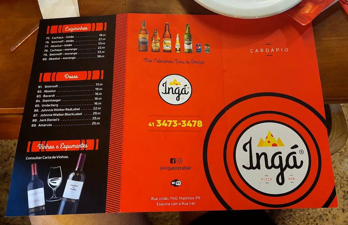 Ingá Pizza Bar cardápio