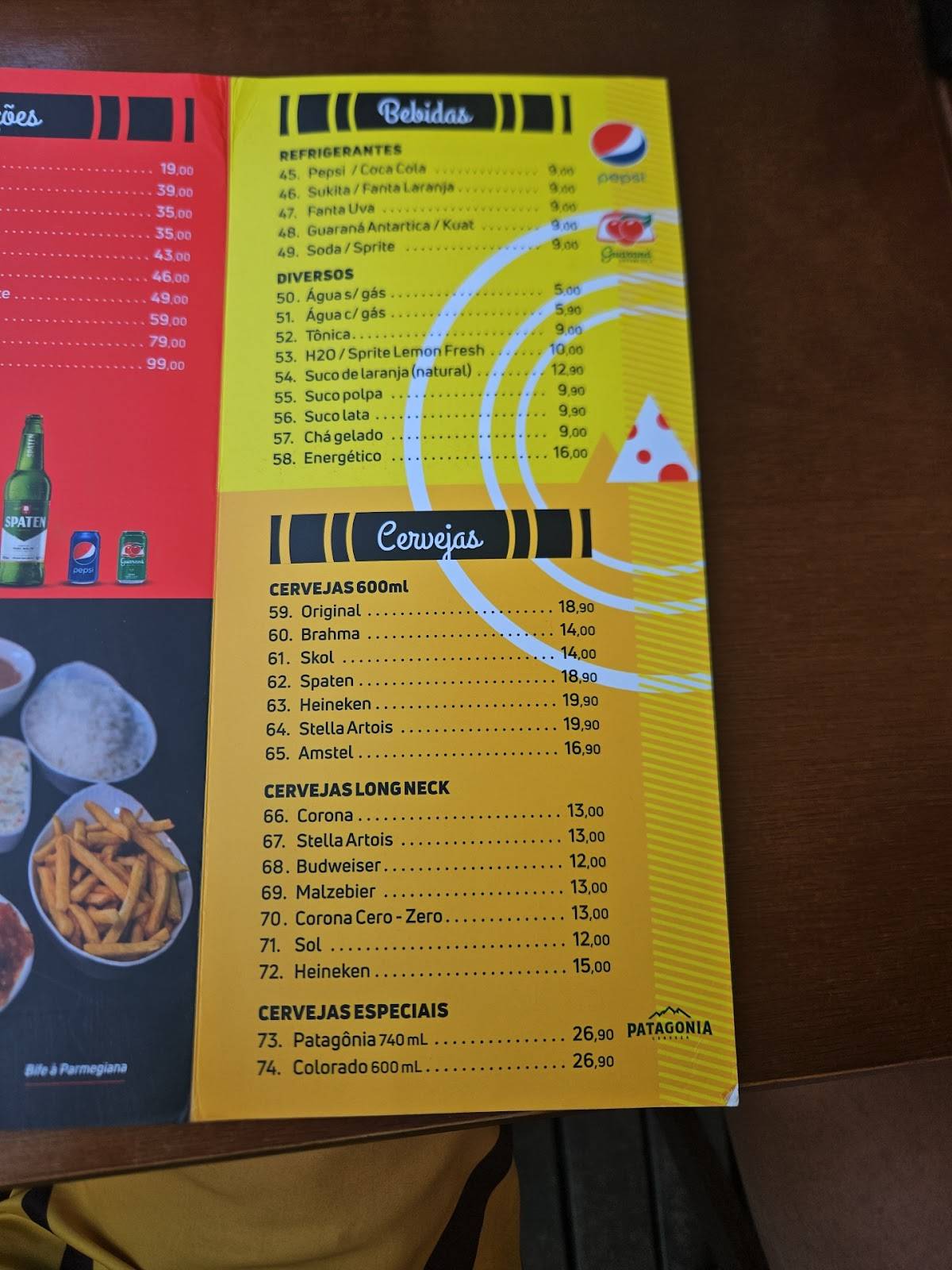 Ingá Pizza Bar cardápio