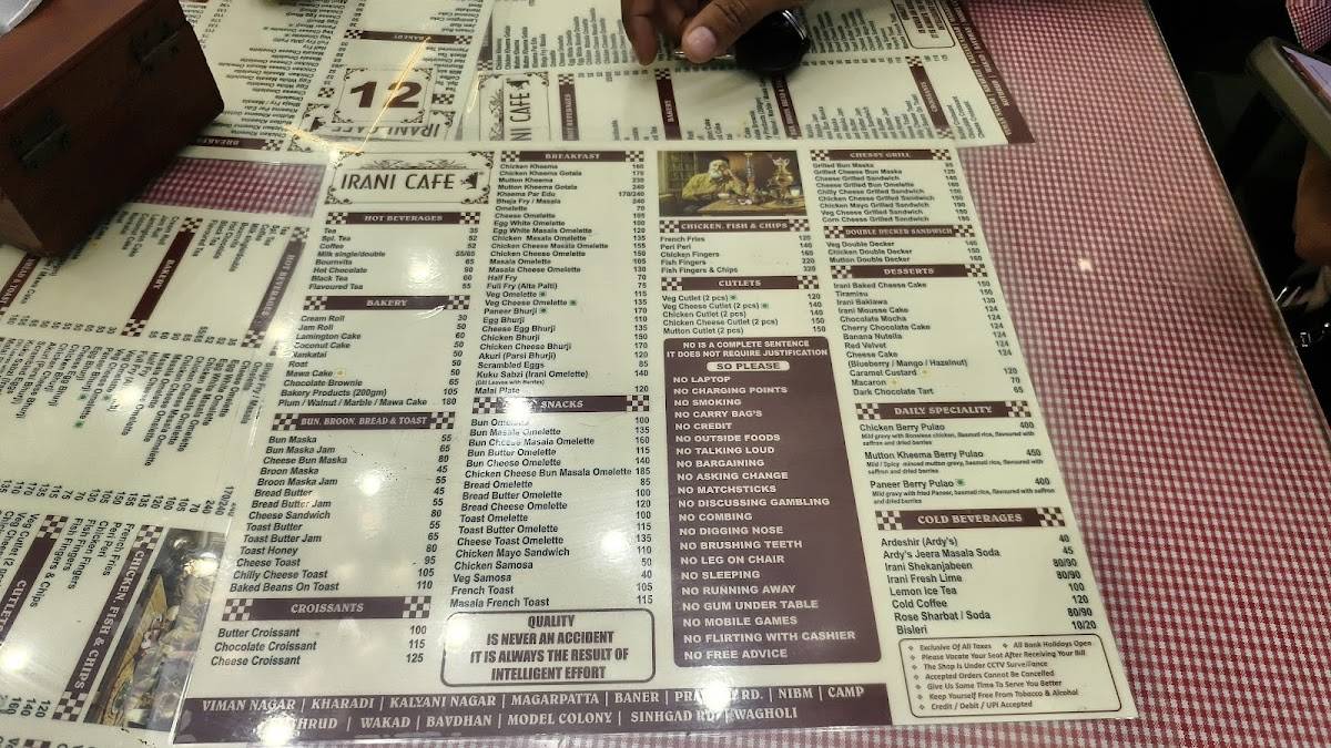 Irani Cafe - Magarpatta menu