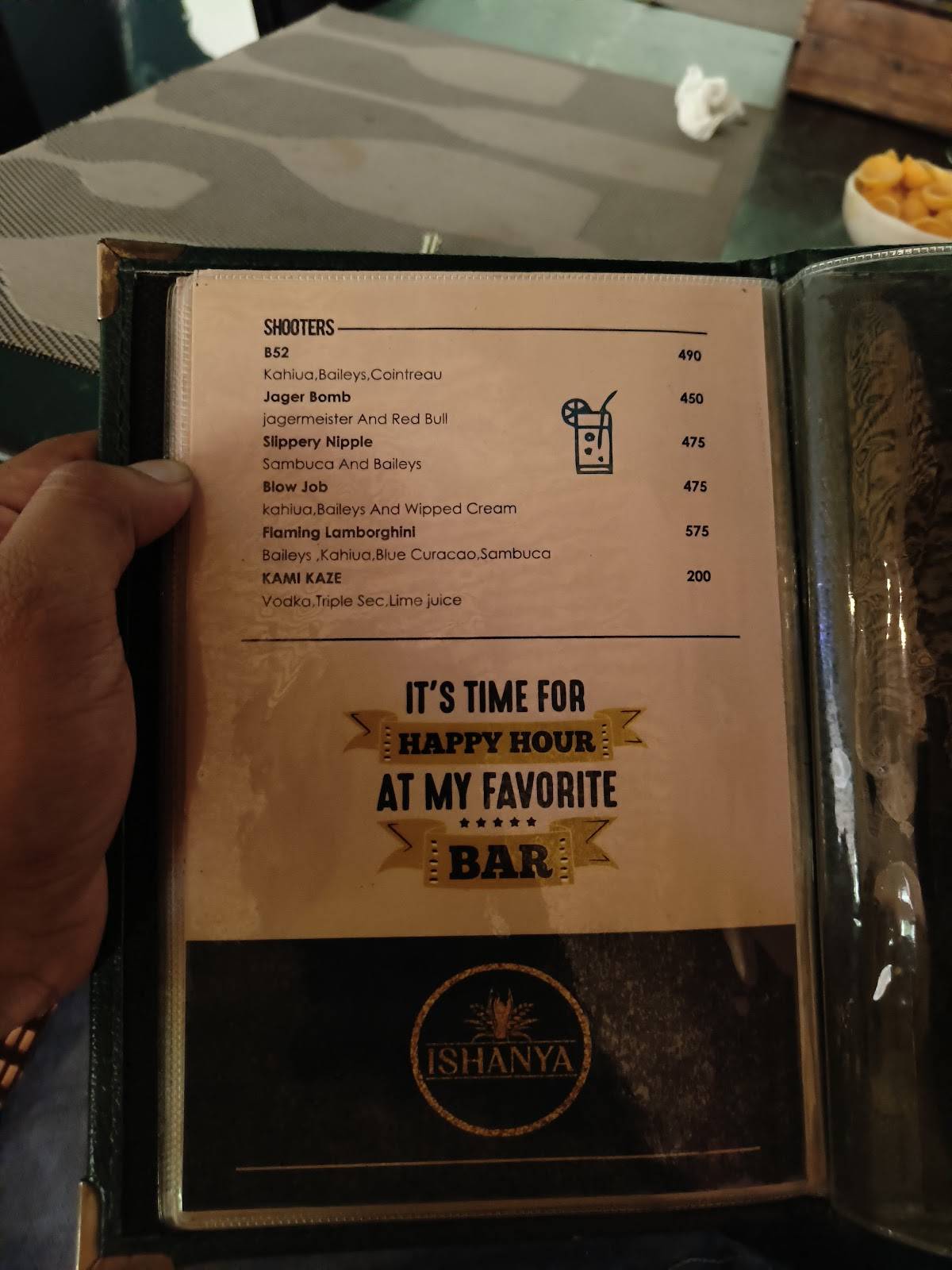 Ishanya Restaurant & Bar menu