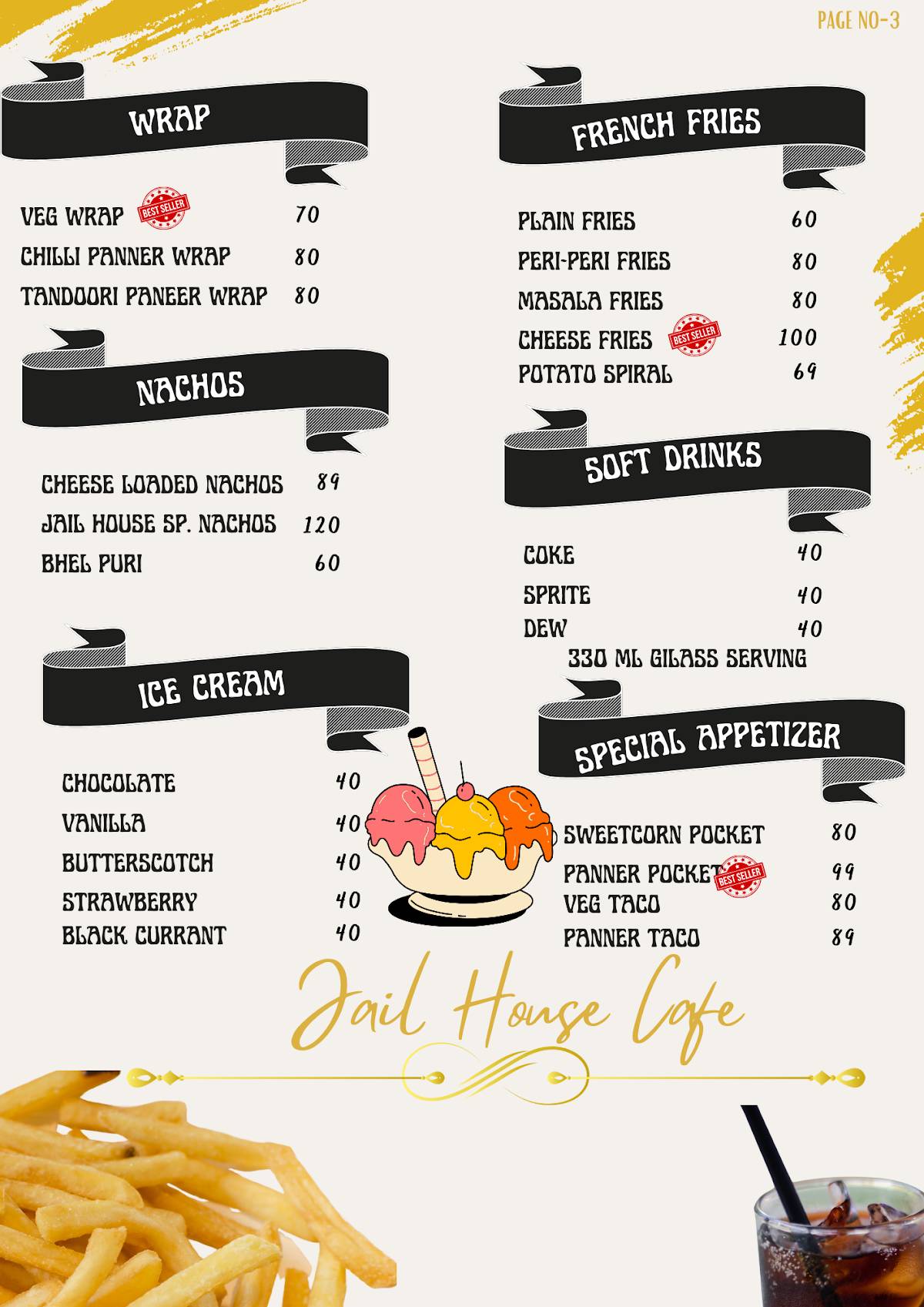 JAIL HOUSE CAFE menu