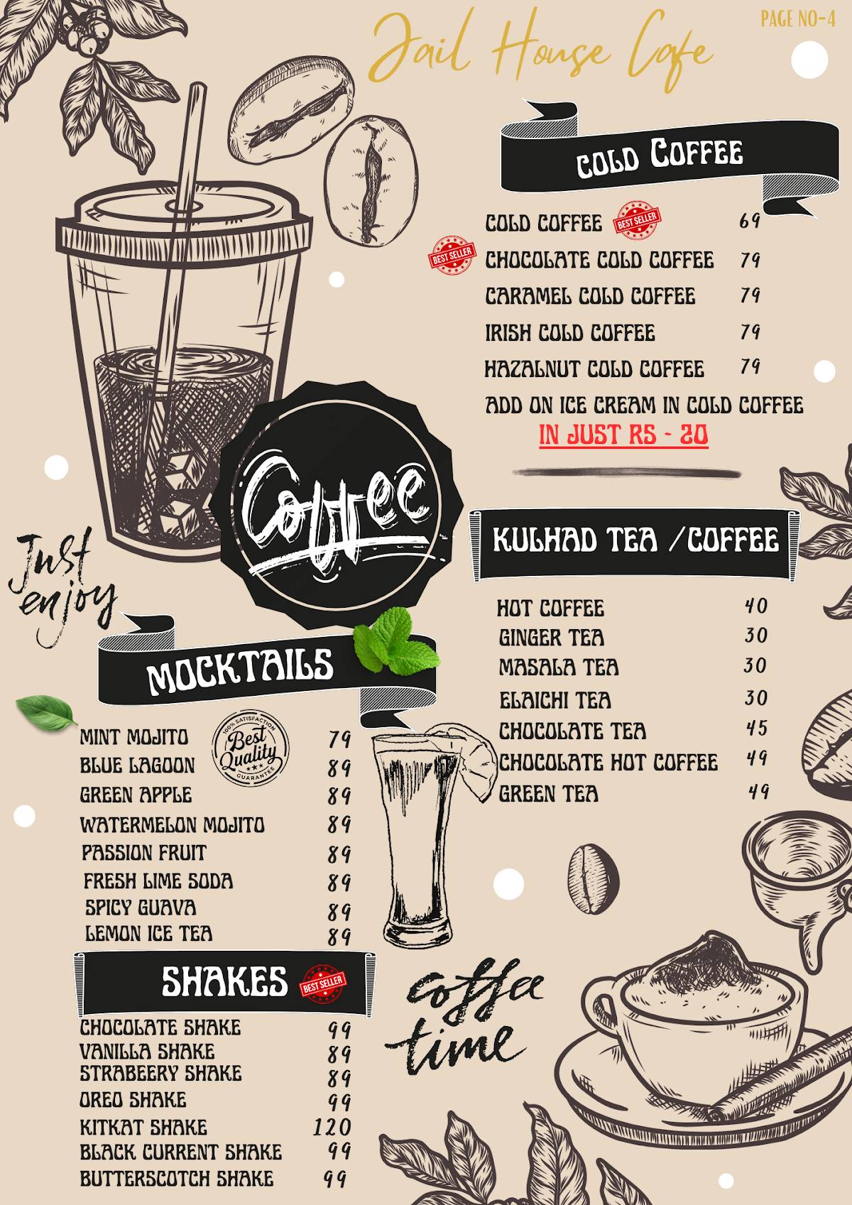 JAIL HOUSE CAFE menu