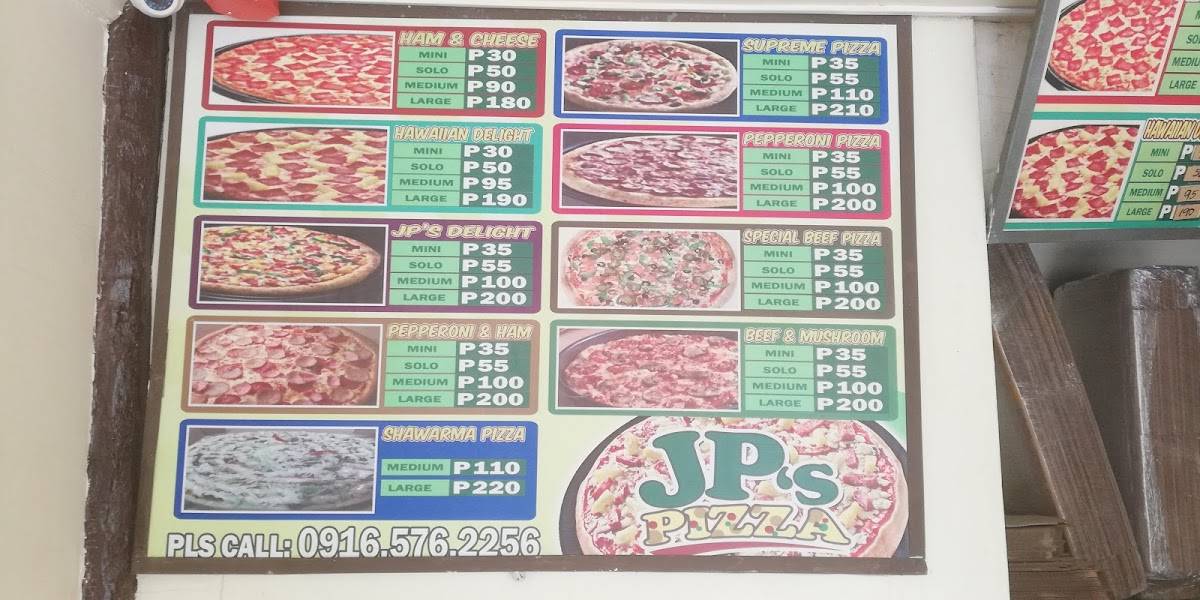 Menu at JP's Pizza - Biclatan pizzeria, General Trias