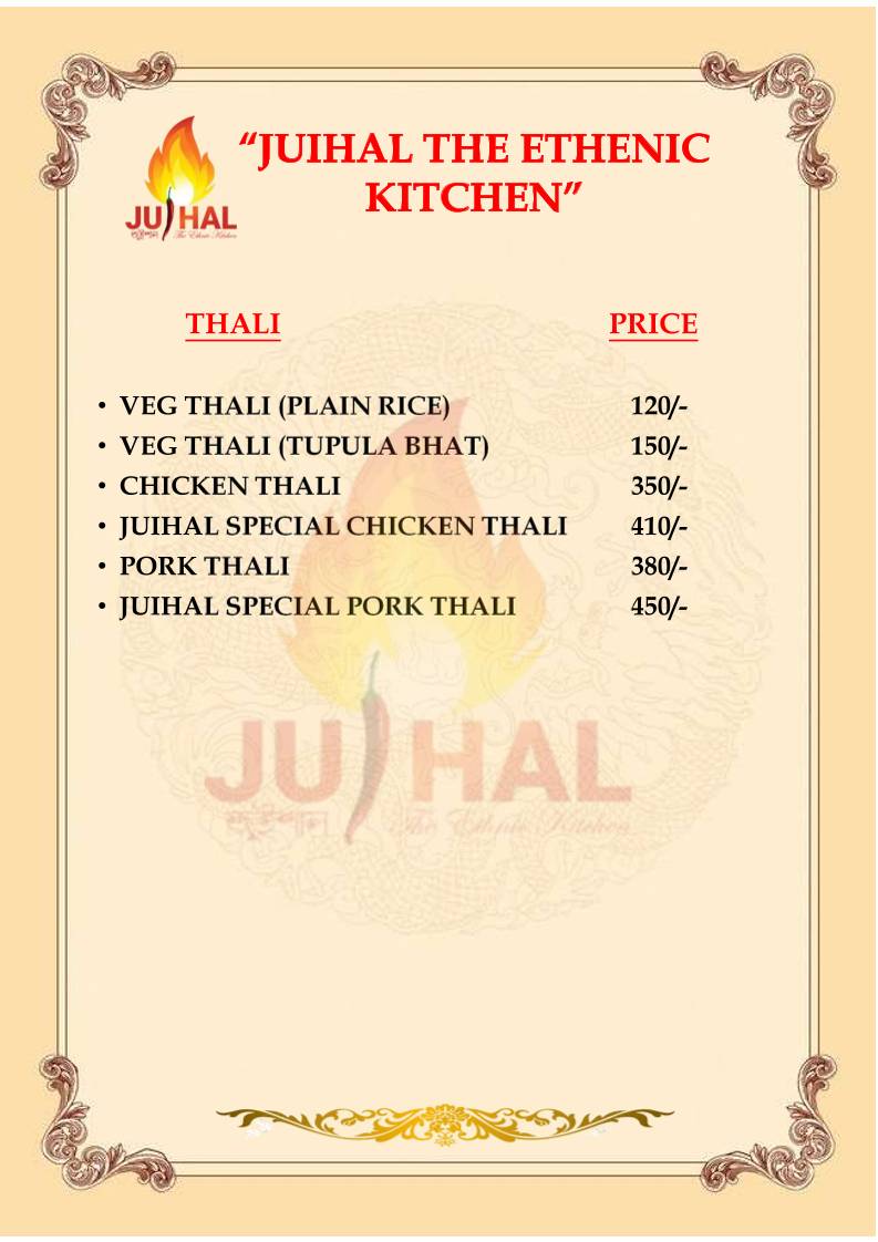 Juihal. The Ethnic Kitchen menu