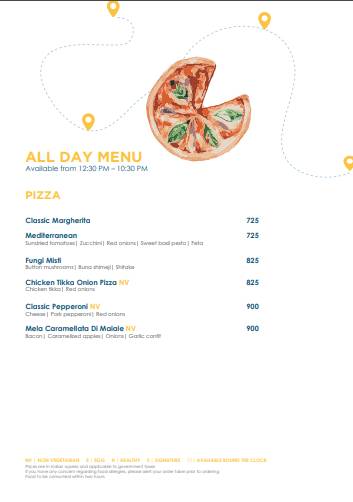 JW Marriott Hotel Kolkata menu