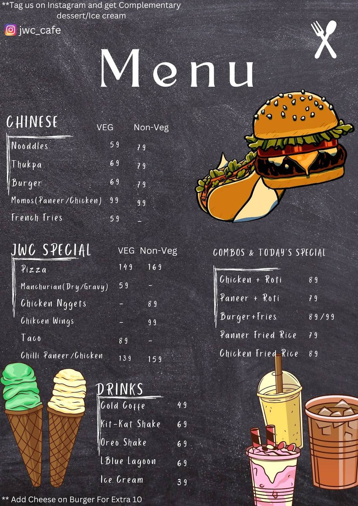 JWC Jhopdi Wala Cafe menu