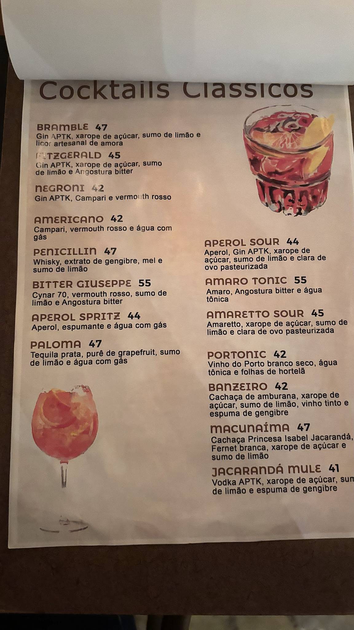 Jacarandá cardápio