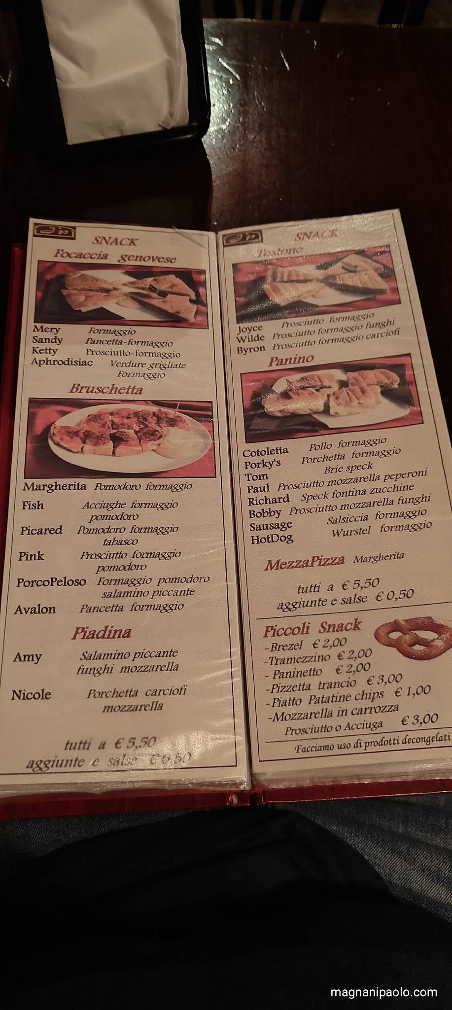 Menu di Jacky'S Parlour Pub 