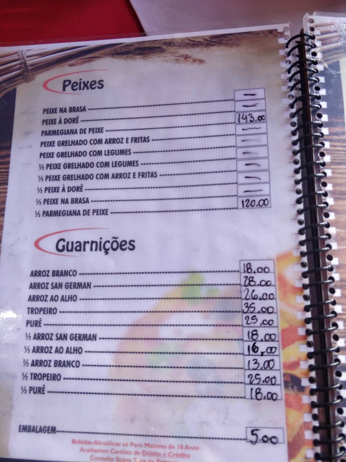 Jacó Pizzaiolo cardápio