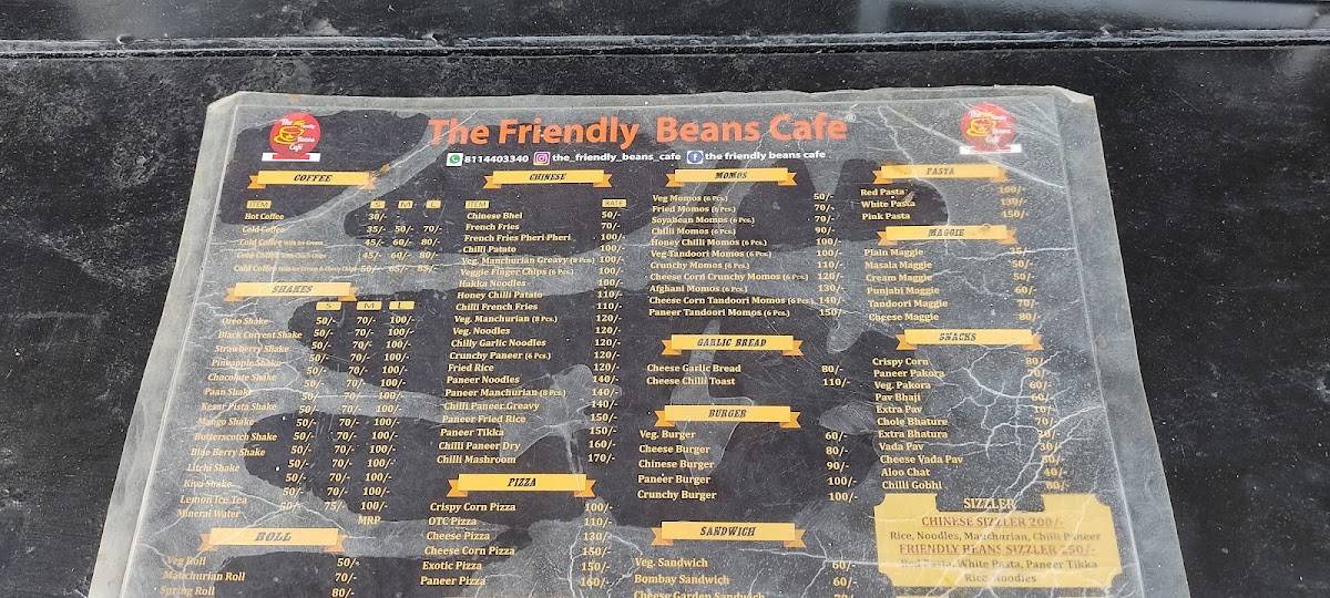 The Friendly Beans Cafe & Juice Center menu