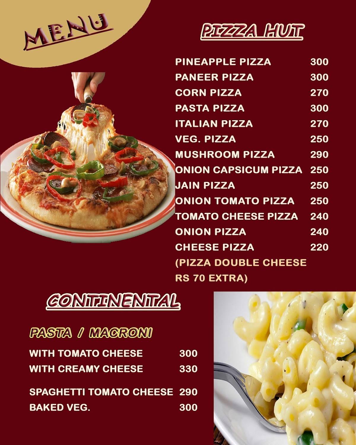 Kanishka Restaurant menu