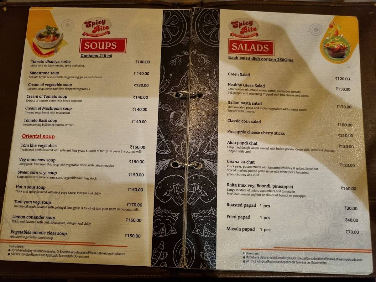 Spicy Bite Multicuisine Restaurant menu