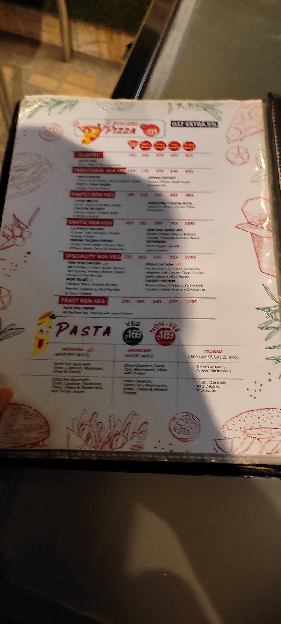 Jashan Terrace Restaurant menu