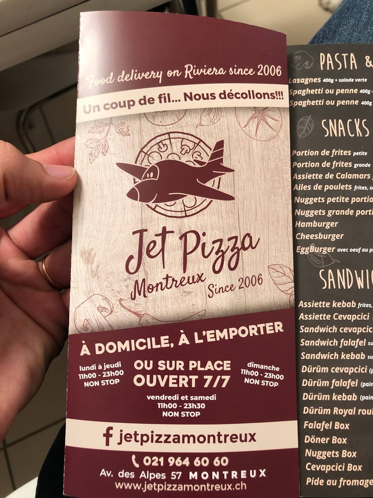 Menu di Jet Pizza Montreux 