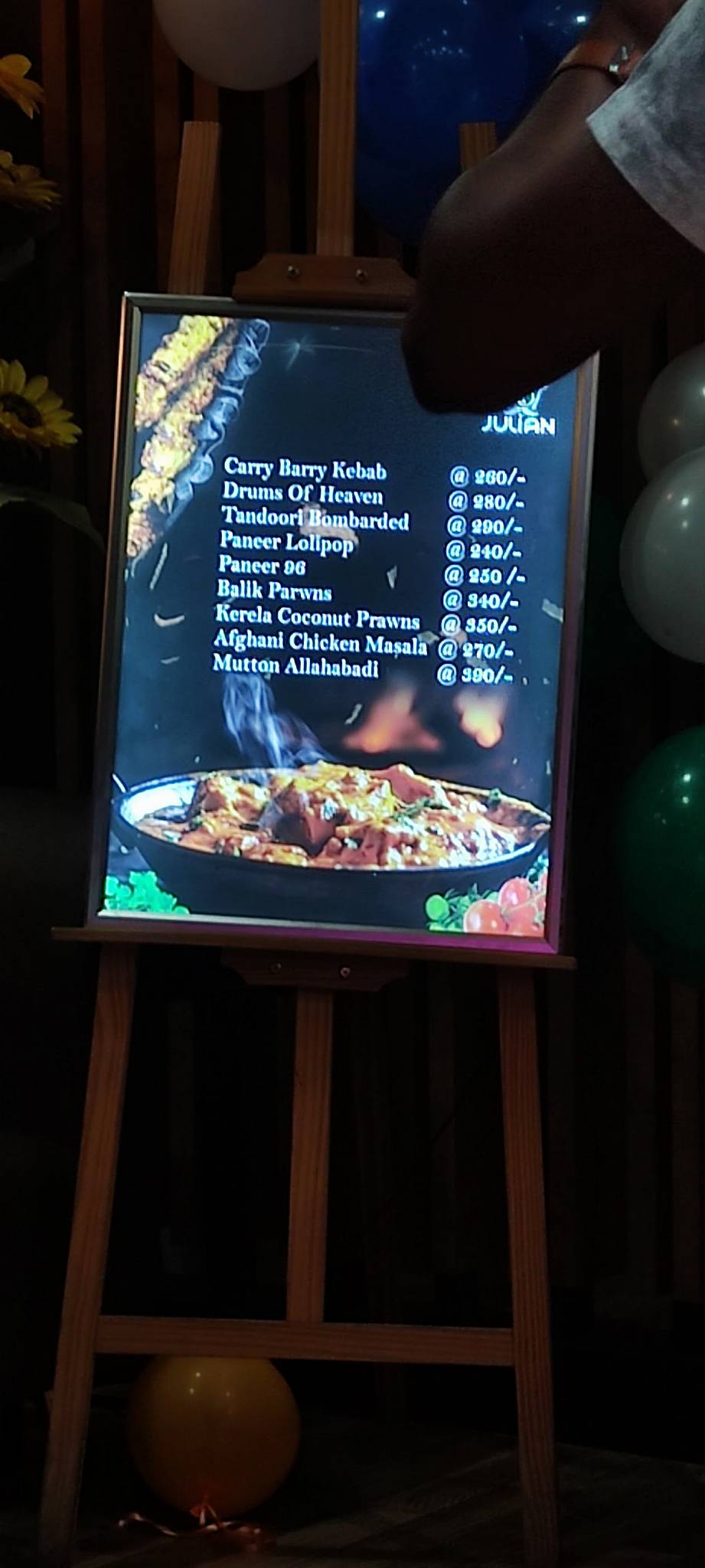 Julian Restaurant menu