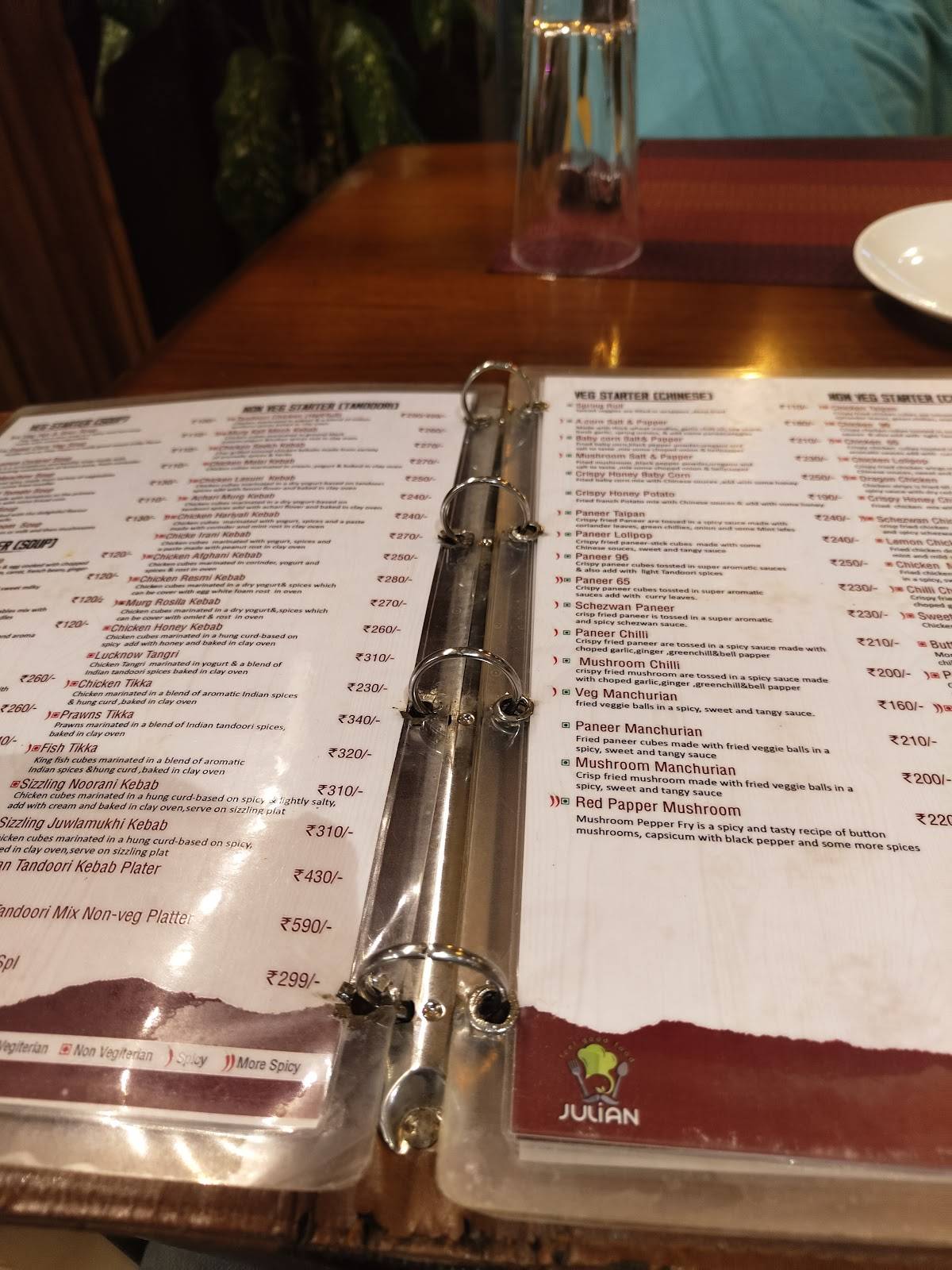 Julian Restaurant menu