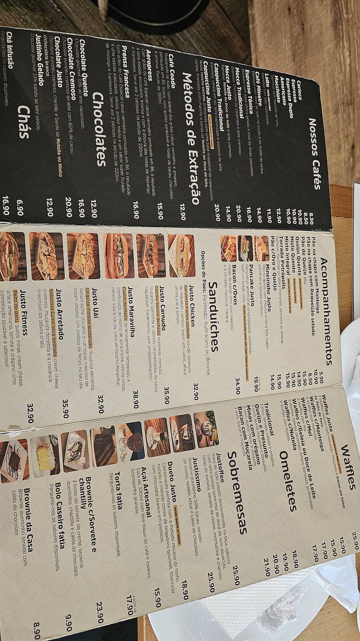 Justo Café cardápio